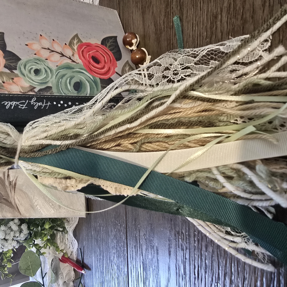 Floral Green Journal with Lace Accents